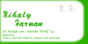 mihaly harman business card